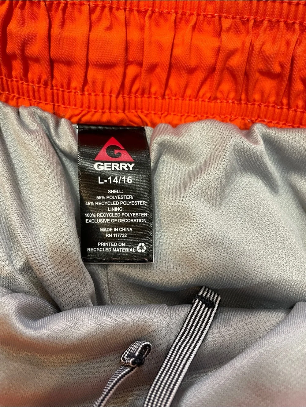 Gerry Blue Camo Swim Trunks with Orange Waistband